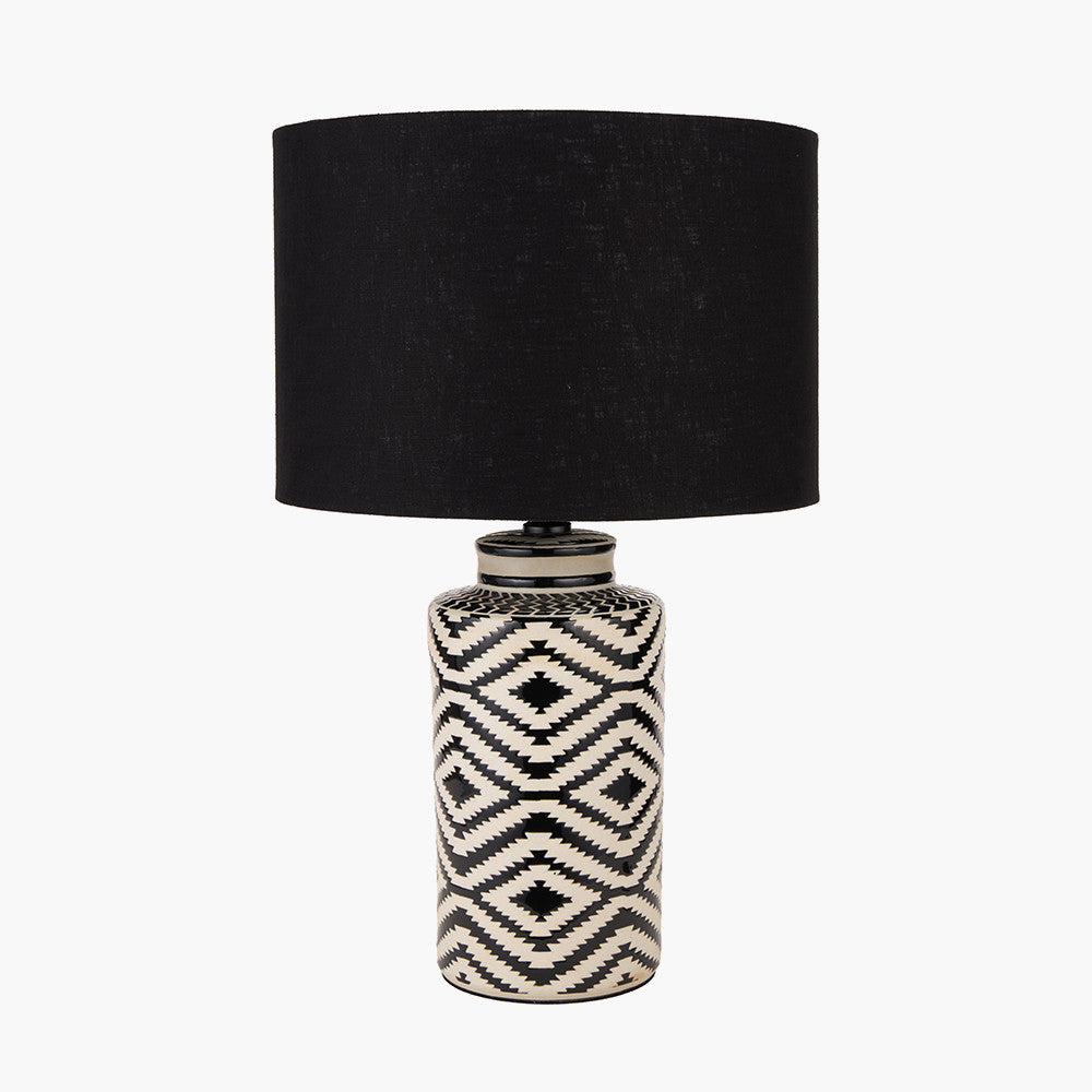 Chirala Black & White Tall Ikat Ceramic Table Lamp - Base Only